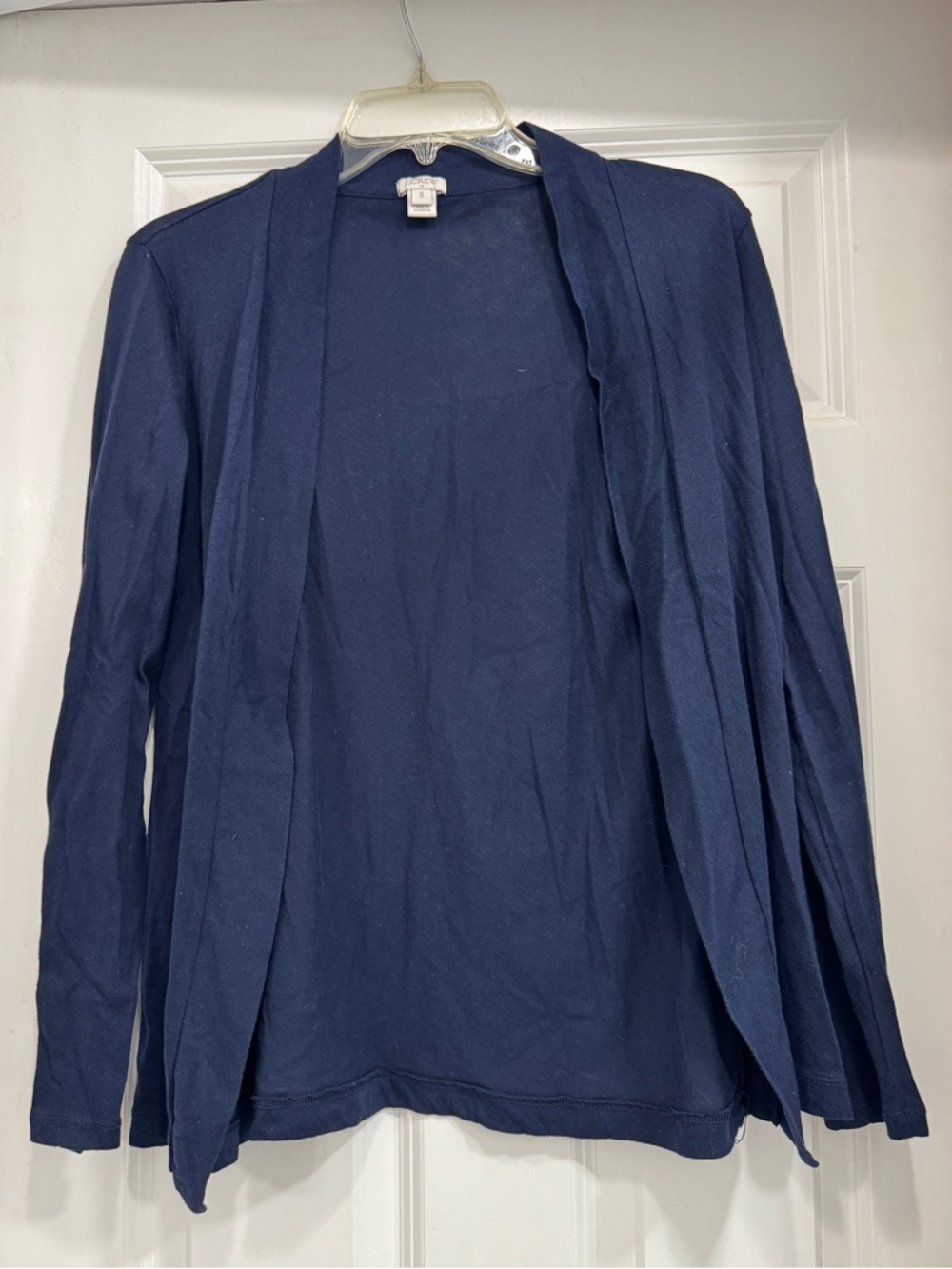 J. Crew Navy Open-Front Women's lightweight Cardigan; size S capsule wardrobe